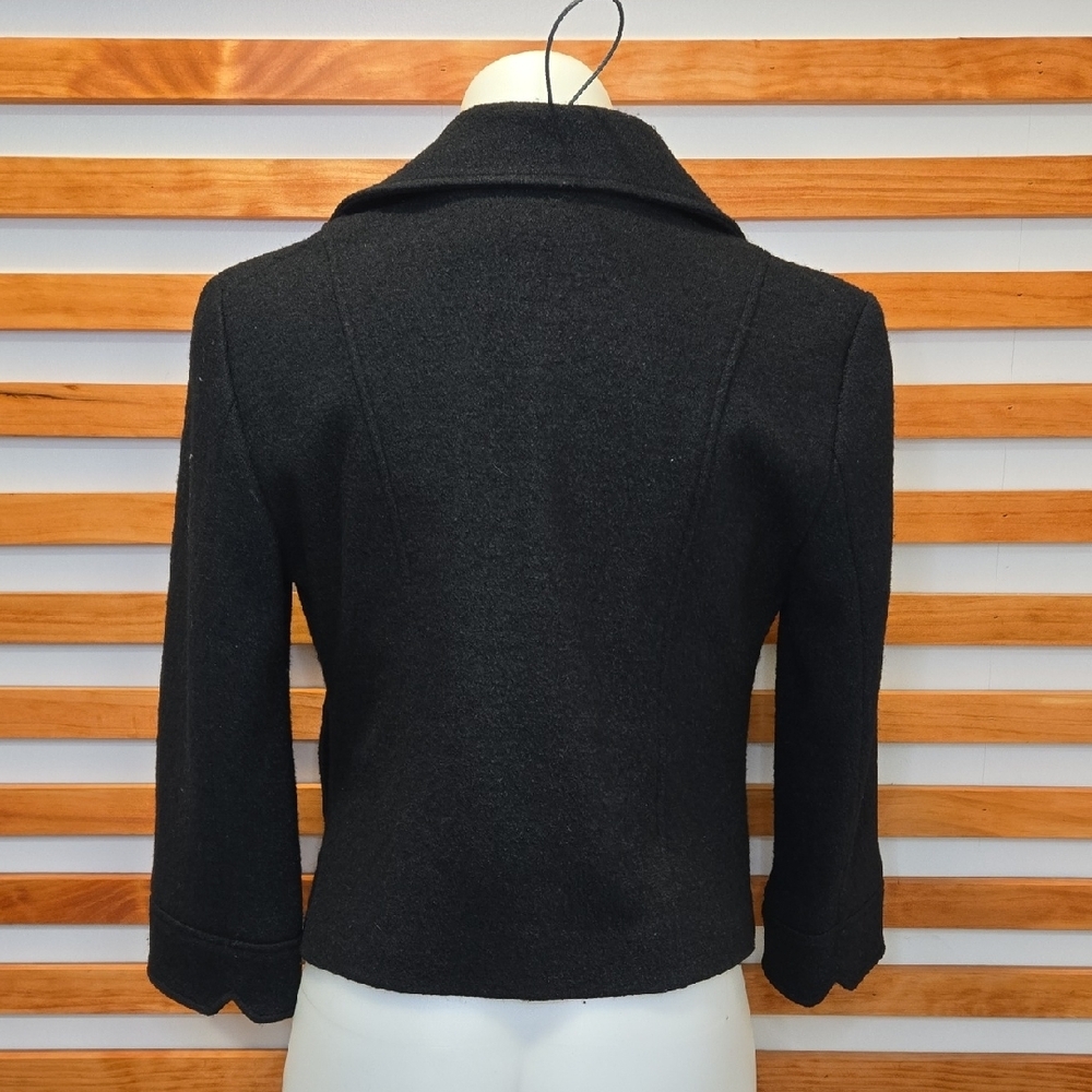 Seven7‎ Black Wool Blend Cropped Peacoat Jacket XS - Picture 3 of 8